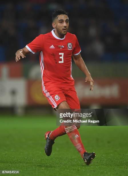 Neil Taylor of Wales in action during the International match between Wales and Panama at Cardiff City Stadium on November 14, 2017 in Cardiff, Wales.