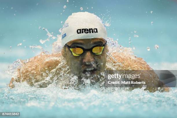 Chad Le Clos of South Africa competes in the Men's 200m Butterfly Final during day two of the FINA Swimming World Cup at Tokyo Tatsumi International...