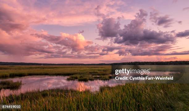 september sunset at scarborough marsh 2 - watershed 2017 bildbanksfoton och bilder