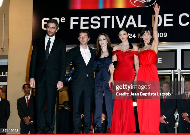 Andrea Di Stefano, Marina De Van, Monica Bellucci and Sophie Marceau attend the "Don't Look Back" Premiere at the Grand Theatre Lumiere during the...