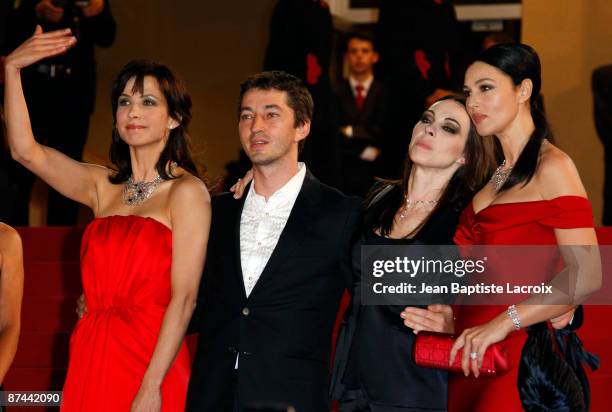 Monica Bellucci, Marina De Van, Sophie Marceau and Andrea Di Stefano attend the "Don't Look Back" Premiere at the Grand Theatre Lumiere during the...