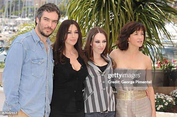 Actors Andrea Di Stefano, Monica Bellucci, Marina De Van and Sophie Marceau attend the "Don't Look Back" Photo Call at the Palais des Festivals...