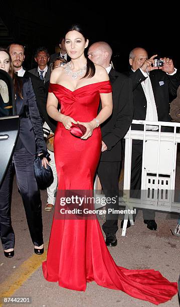 Actress Monica Bellucci attends the "Don't Look Back" Premiere at the Grand Theatre Lumiere during the 62nd Annual Cannes Film Festival on May 16,...