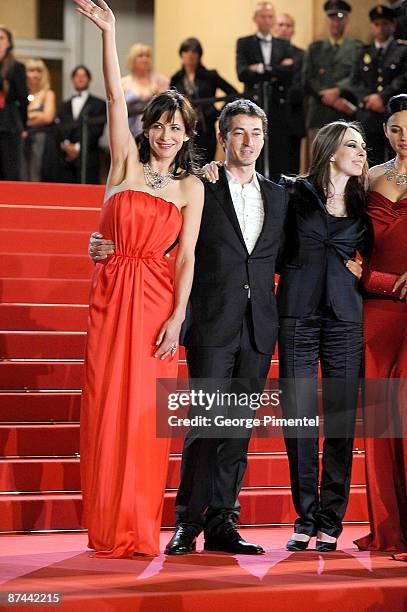 Actors Sophie Marceau, Adrien de Van and director Marina de Van attend the "Don't Look Back" Premiere at the Grand Theatre Lumiere during the 62nd...