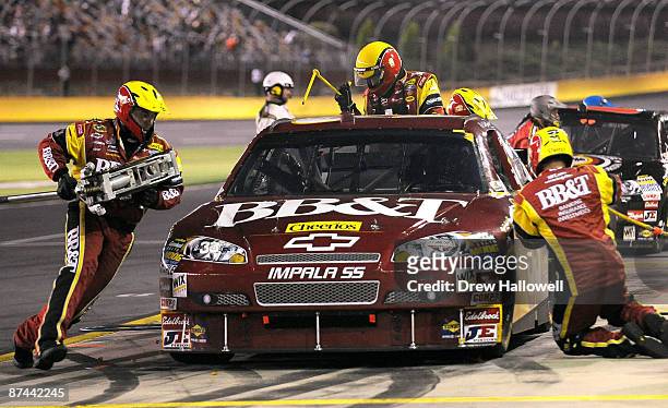 Clint Bowyer, driver of the BB&T Chevrolet, pits during the NASCAR Sprint All-Star Race on May 16, 2009 at Lowe's Motor Speedway in Concord, North...