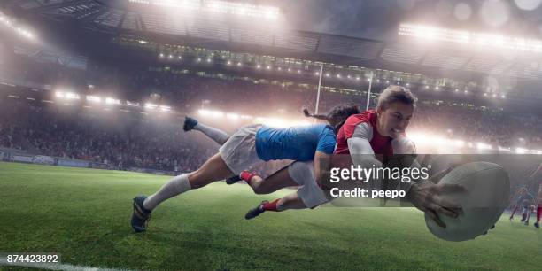 donne nello sport - rugby union foto e immagini stock