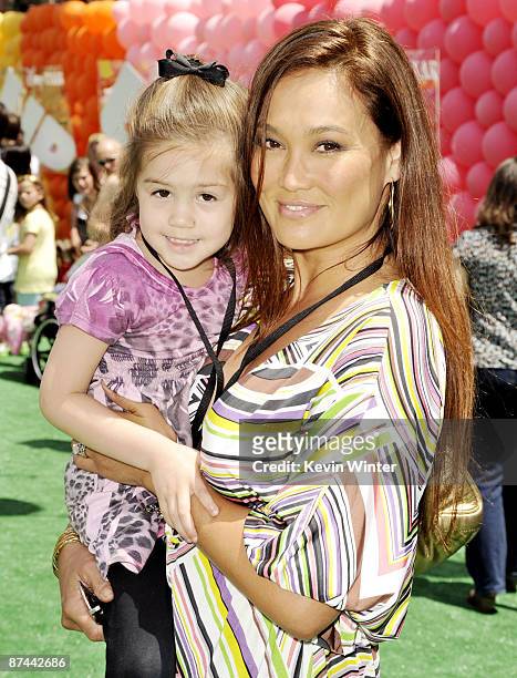 Actress Tia Carrere and her daughter Bianca Wakelin arrive at the premiere of Disney Pixar's "Up" at the El Capitan Theater on May 16, 2009 in Los...