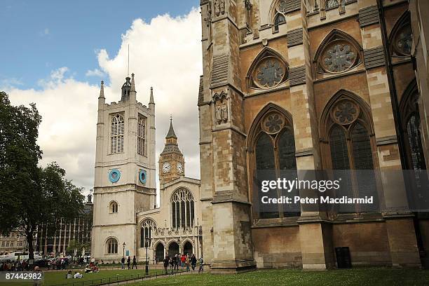 St. Margaret's Church stands amongst trees in the grounds of Westminster Abbey on May 15, 2009 in London. St. Margaret's Church is launching a £2...