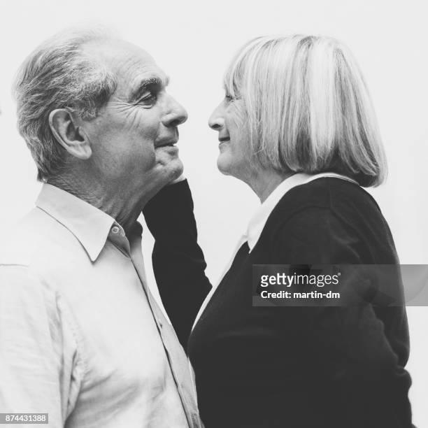 senior couple dating - black and white couple stock pictures, royalty-free photos & images