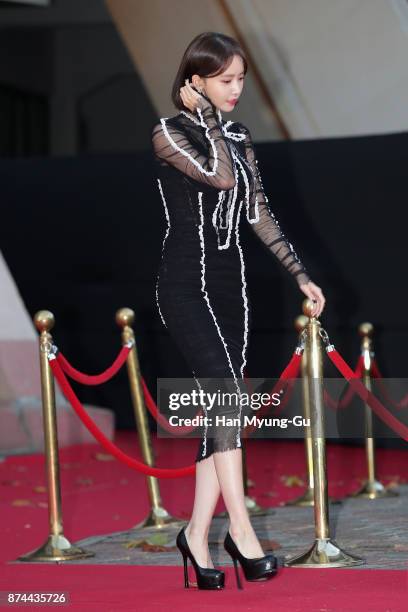 Yoona of South Korean girl group Girls' Generation attends the 2017 Asia Artist Awards on November 15, 2017 in Seoul, South Korea.