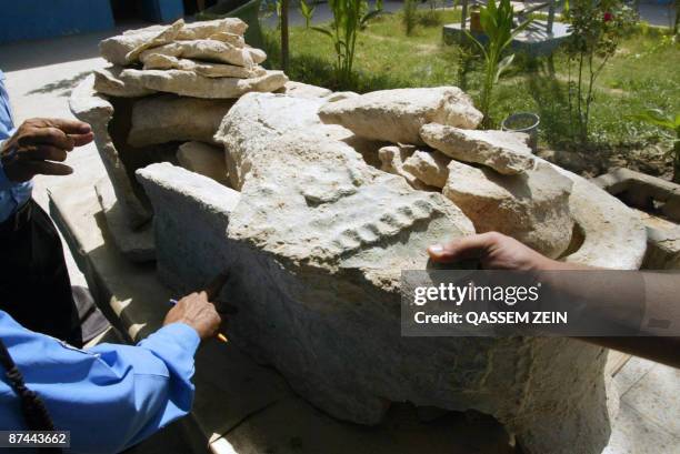 The remains of a Sarcophagus found by a local Iraqi farmer while tiling his land in the village of Khan al-Nuss, 30 kms from the central Iraqi city...