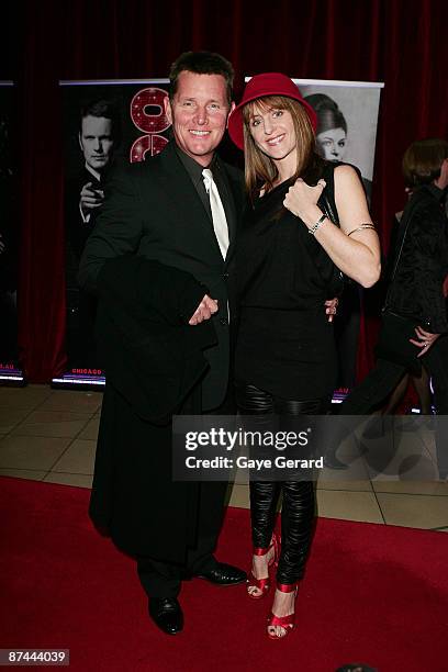 Tom Burlinson and Mandy Burlinson arrive at the opening night for the new stage prroduction of the musical 'Chicago' at Lyric Theatre, Star City on...