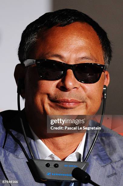 Director Johnnie To attends the Vengeance Press Conference at the Palais Des Festivals during the 62nd International Cannes Film Festival on May 17,...