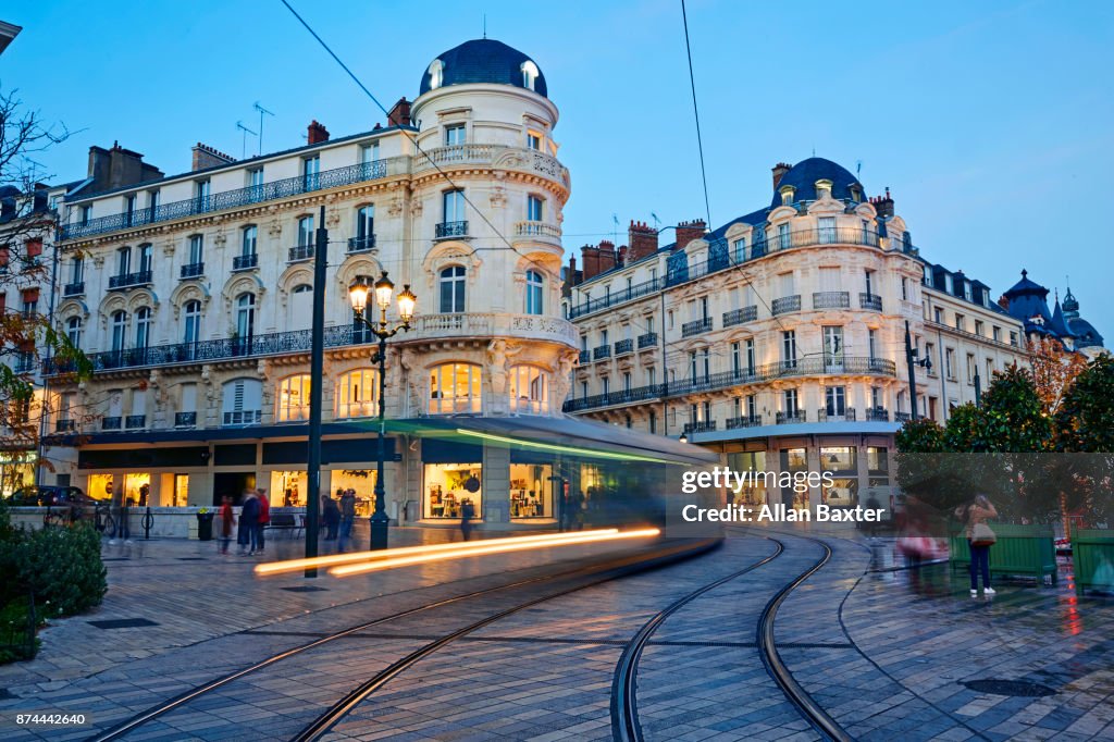 High street shops in Place du Martroi in Orleans