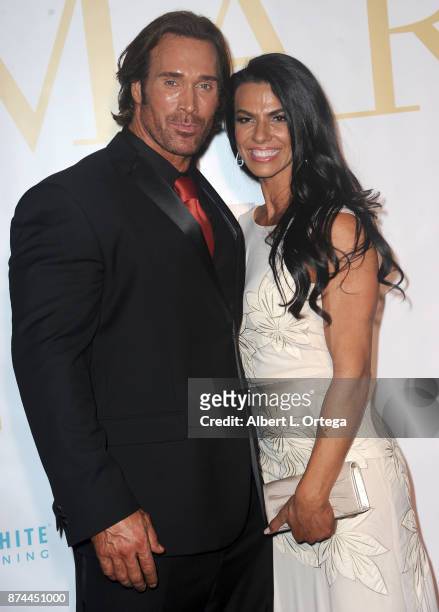 Mike O'Hearn and Mona Muresan attend Amare Magazine Presents A Black Tie Event featuring cover model Mike O'Hearn held at Hangar 21 on November 14,...