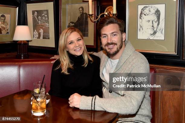 Vanessa Ray and Landon Beard attend NINETY YEARS OF GALLAGHERS New York's iconic steakhouse at Gallaghers Steakhouse on November 14, 2017 in New York...