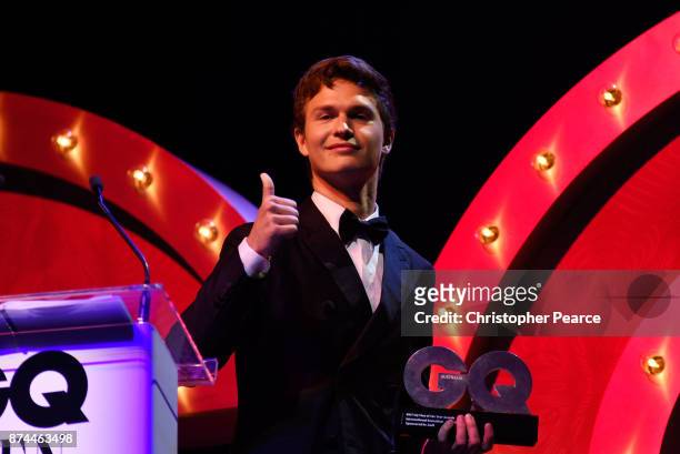 Ansel Elgort accepts the International Sensation award during the GQ Men Of The Year Awards Ceremony at The Star on November 15, 2017 in Sydney,...