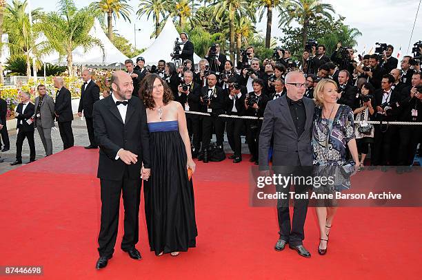 Actor Kad Merad and wife Emmanuelle Cosso and guests attend the Vengence Premiere at the Grand Theatre Lumiere during the 62nd Annual Cannes Film...