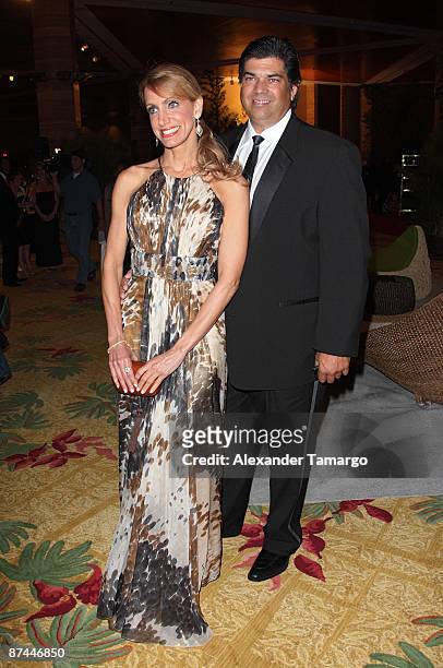 Lili Estefan and Lorenzo Luaces attend the 7th Annual Fed Ex and St Jude Angels and Stars Gala at InterContinental Hotel on May 16, 2009 in Miami,...