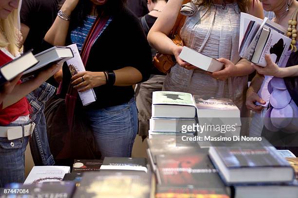 Readers at the Turin 2009 International Book Fair on May 17, 2009 in Turin, Italy