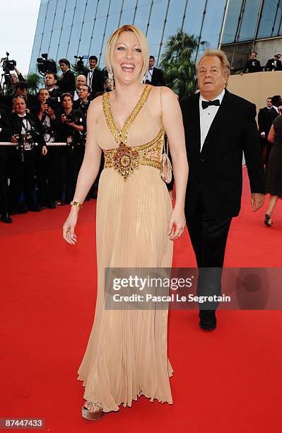 Personality Loana and Massimo Gargia attend the Vengeance Premiere at the Palais Des Festivals during the 62nd International Cannes Film Festival on...