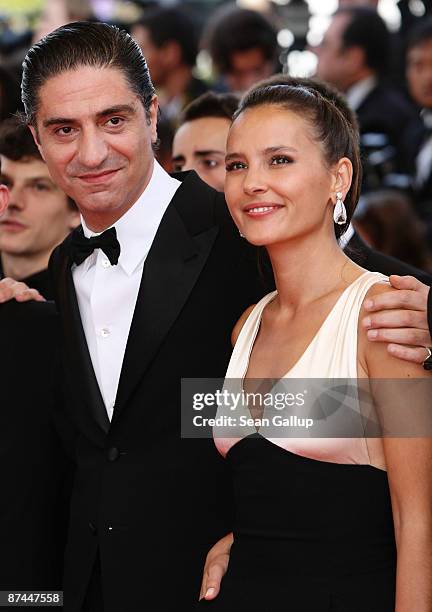 Actors Simon Abkarian and Virginie Ledoyen attend the Vengeance Premiere at the Palais Des Festivals during the 62nd International Cannes Film...