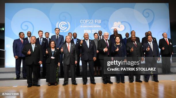 Baron Divavesi Waqa, President of Nauru, Hilda Heine, President of the Marshall Islands, Antonio Guterres, Secretary General of the United Nations,...