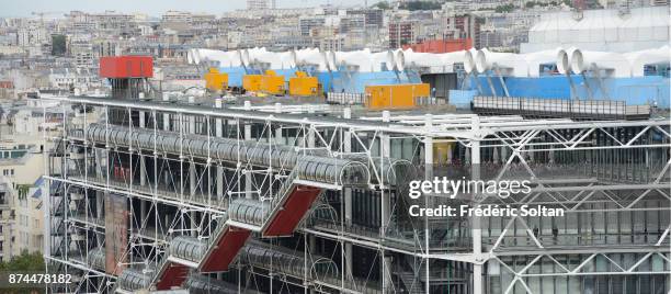 View on the Centre Georges Pompidou, in the Beaubourg area, from the Tour St-Jacques. This 52-metre Flamboyant Gothic tower, leveled shortly after...