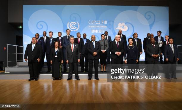 Baron Divavesi Waqa, President of Nauru, Hilda Heine, President of the Marshall Islands, Antonio Guterres, Secretary General of the United Nations,...