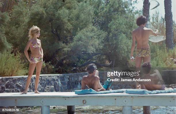 French actress Brigitte Bardot and Luigi Rizzi at La Madrague, in Saint Tropez, 05th August 1968