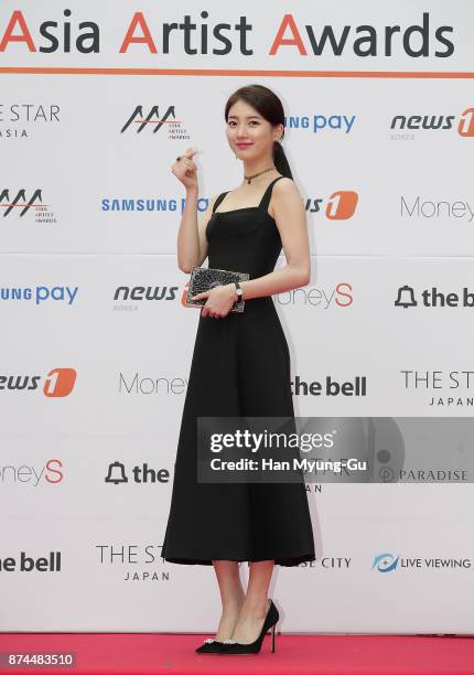 Suzy of South Korean girl group Miss A attend the 2017 Asia Artist Awards on November 15, 2017 in Seoul, South Korea.