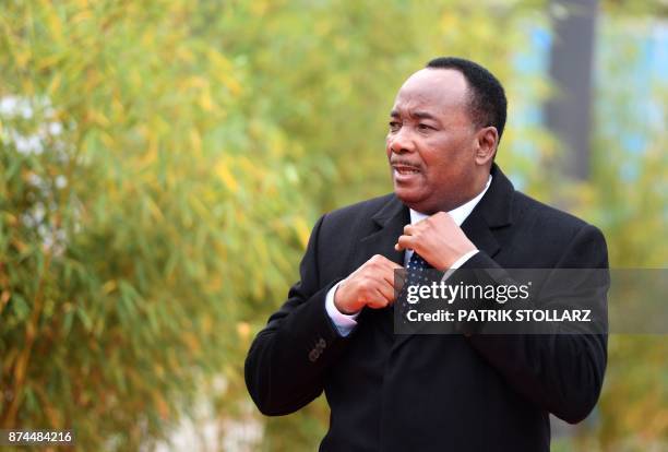Mahamadou Issoufou, President of Niger, arrives to attend a session of the UN conference on climate change on November 15, 2017 in Bonn, western...
