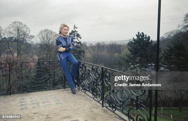 French singer and dancer Line Renaud at home, 27th April 1970.