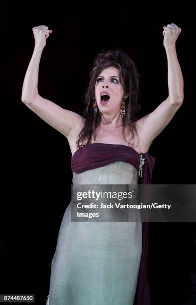 American soprano Audrey Luna performs at the final dress rehearsal prior to the US premiere of 'The Exterminating Angel' at the Metropolitan Opera...