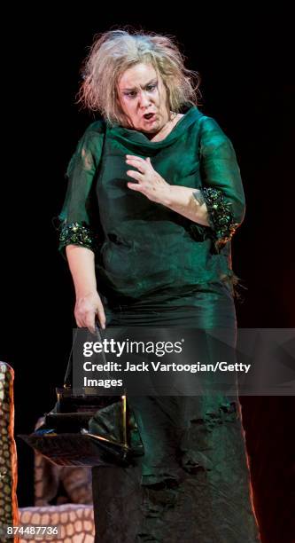 British mezzo-soprano Alice Coote performs at the final dress rehearsal prior to the US premiere of 'The Exterminating Angel' at the Metropolitan...