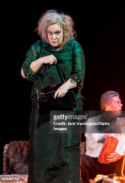 British mezzo-soprano Alice Coote performs at the final dress rehearsal prior to the US premiere of 'The Exterminating Angel' at the Metropolitan...