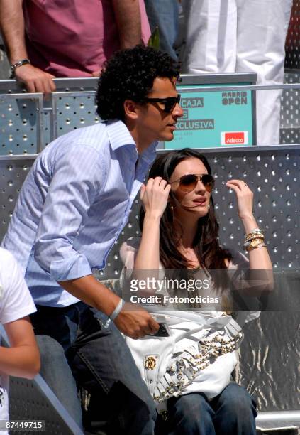Actress Paz Vega and Orson Salazar attend Madrid Open tennis tournament final, at La Caja Magica on May 17, 2009 in Madrid, Spain.
