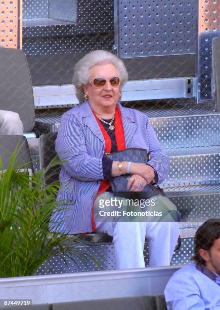 Infanta Pilar de Borbon attends Madrid Open tennis tournament final, at La Caja Magica on May 17, 2009 in Madrid, Spain.
