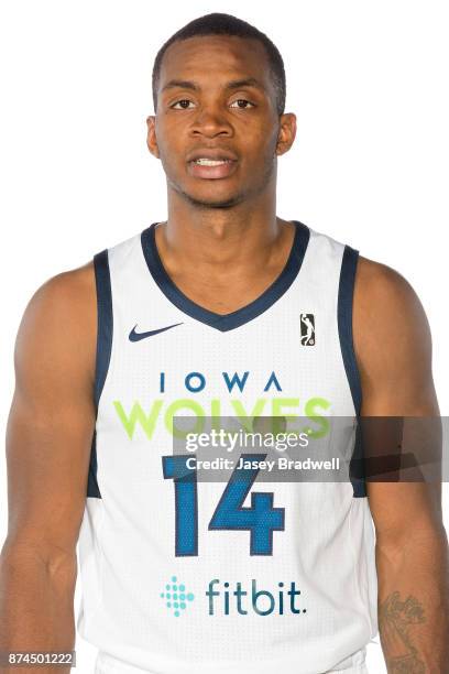 Elijah Millsap of the Iowa Wolves poses for a head shot during NBA G-League Media Day on November 14, 2017 at the Wells Fargo Arena in Des Moines,...