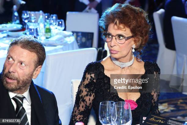 Italian actress Sophia Loren attends the BraVo international professional musical awards at "Europeisky" halll on November 14, 2017 in Moscow, Russia.