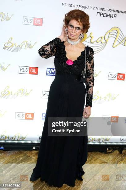 Italian actress Sophia Loren attends the BraVo international professional musical awards at "Europeisky" halll on November 14, 2017 in Moscow, Russia.