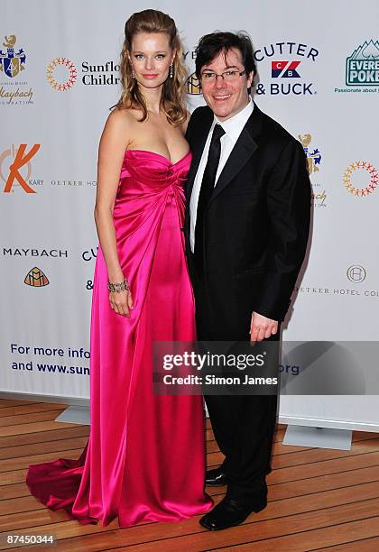 Party host Helena Houdova and 2006 World Poker Champion Jamie Gold attend the Wilhelm & Karl Maybach Foundation Gaming Night at the Hotel Du Cap...