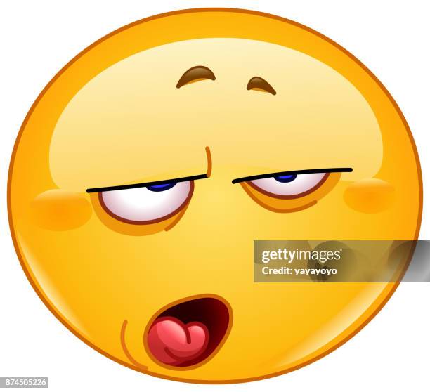 contempt emoticon - person yawning stock illustrations