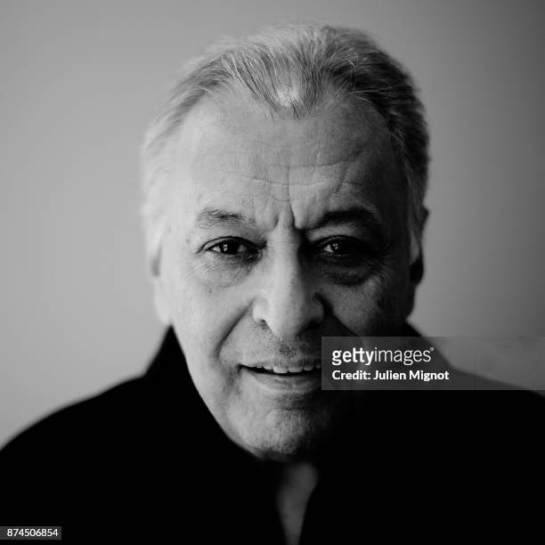 Conductor Zubin Mehta is photographed for Billionaire Magazine on September, 2015 in Paris, France.