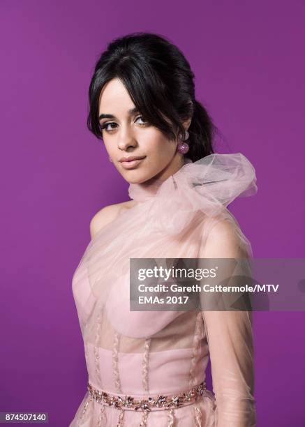 Singer Camila Cabello poses in the Studio during the MTV EMAs 2017 held at The SSE Arena, Wembley on November 12, 2017 in London, England.