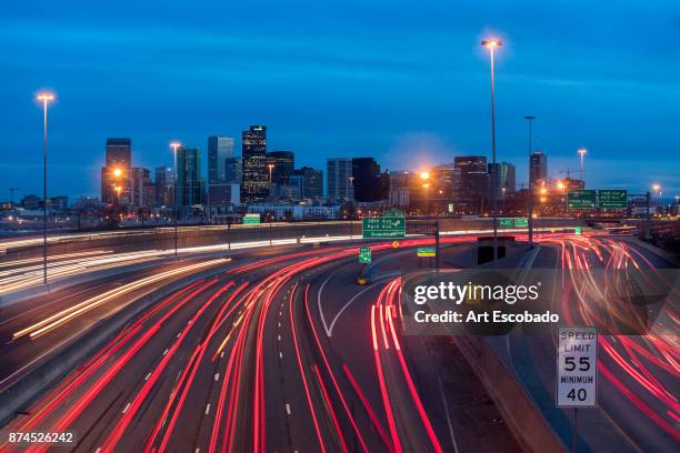 i-25 rush hour - denver art stock pictures, royalty-free photos & images