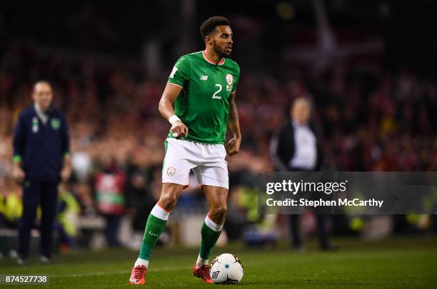 Dublin , Ireland - 14 November 2017; Cyrus Christie of Republic of Ireland during the FIFA 2018 World Cup Qualifier Play-off 2nd leg match between...