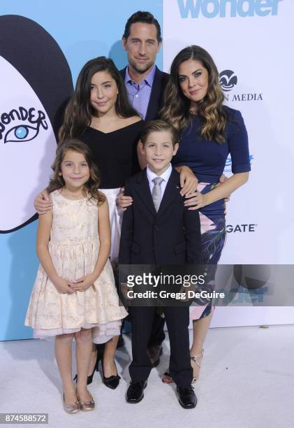 Actor Jacob Tremblay, mom Christina Candia Tremblay, dad Jason Tremblay, sisters Emma Tremblay and Erica Tremblay arrive at the premiere of...