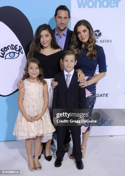 Actor Jacob Tremblay, mom Christina Candia Tremblay, dad Jason Tremblay, sisters Emma Tremblay and Erica Tremblay arrive at the premiere of...