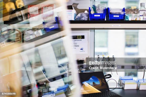 Laboratory equipment sits at the Moderna Therapeutics Inc. Facility in Cambridge, Massachusetts, U.S., on Tuesday, Nov. 14, 2017. Moderna this week...